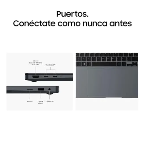 Samsung ▫️ Galaxy Book4 Ultra, Portátil ultrafino de 16" com HDR, ecrã tátil, Intel Core Ultra 7-155H, 16 GB de RAM, SSD de 1 TB, NVIDIA GeForce RTX 4050 (GDDR6), Windows 11 Home, cinzento, teclado QWERTY espanhol 5