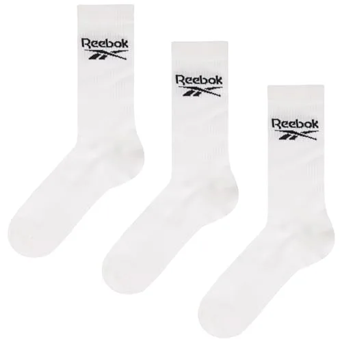 Reebok ▫️ Meias Core Crew unissexo para adulto (Conjunto de 3) 3