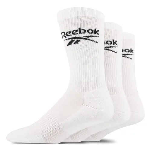 Reebok ▫️ Meias Core Crew unissexo para adulto (Conjunto de 3) 6