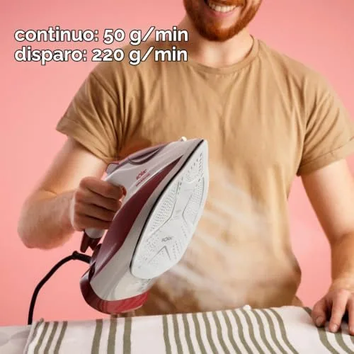Solac ▫️ Optima Relieve 3100 - Ferro a vapor de 3100 W, fluxo de vapor de 220 g/min, cerâmica 3