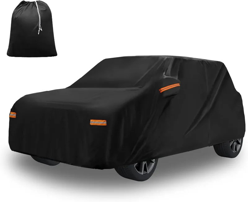 X AUTOHAUX ▫️ Cobertura de automóvel para Mini Cooper 4 portas 2002-2021 210D-PU Oxford, Cobertura completa para todas as condições climatéricas, Proteção solar impermeável com fecho de correr para a porta do condutor,