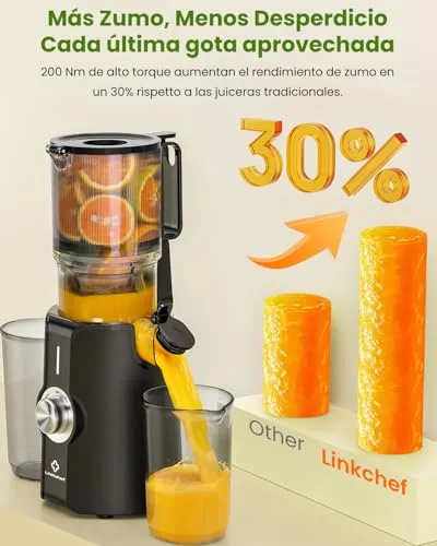 LINKChef ▫️ Extrator de sumos e vegetais a frio, 200 W, abertura de 115 mm 4