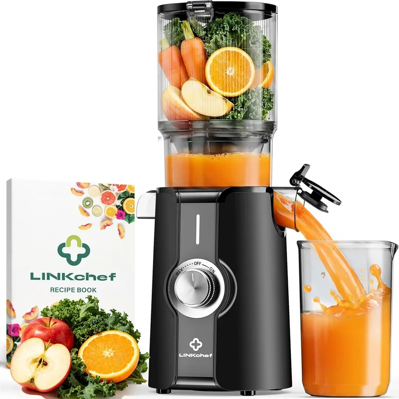 LINKChef ▫️ Extrator de sumos e vegetais a frio, 200 W, abertura de 115 mm