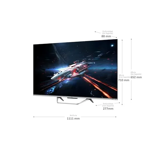 Haier ▫️ QLED 4K UHD H50Q800UX, 50", Smart TV, Google TV, Dolby Atmos e Dolby Vision, HDR 10, comando remoto inteligente, Google Assistant, Bluetooth 5.1, DBX TV, 4 portas HDMI 2.1, sem moldura, 2024 2