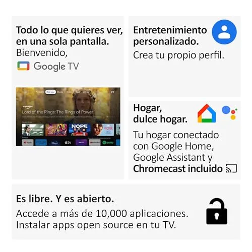 Haier ▫️ QLED 4K UHD H50Q800UX, 50", Smart TV, Google TV, Dolby Atmos e Dolby Vision, HDR 10, comando remoto inteligente, Google Assistant, Bluetooth 5.1, DBX TV, 4 portas HDMI 2.1, sem moldura, 2024 6
