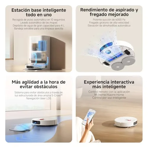 Xiaomi ▫️ X20+ Aspirador robô com função de esfregamento e pano retrátil, 6000 Pa 4