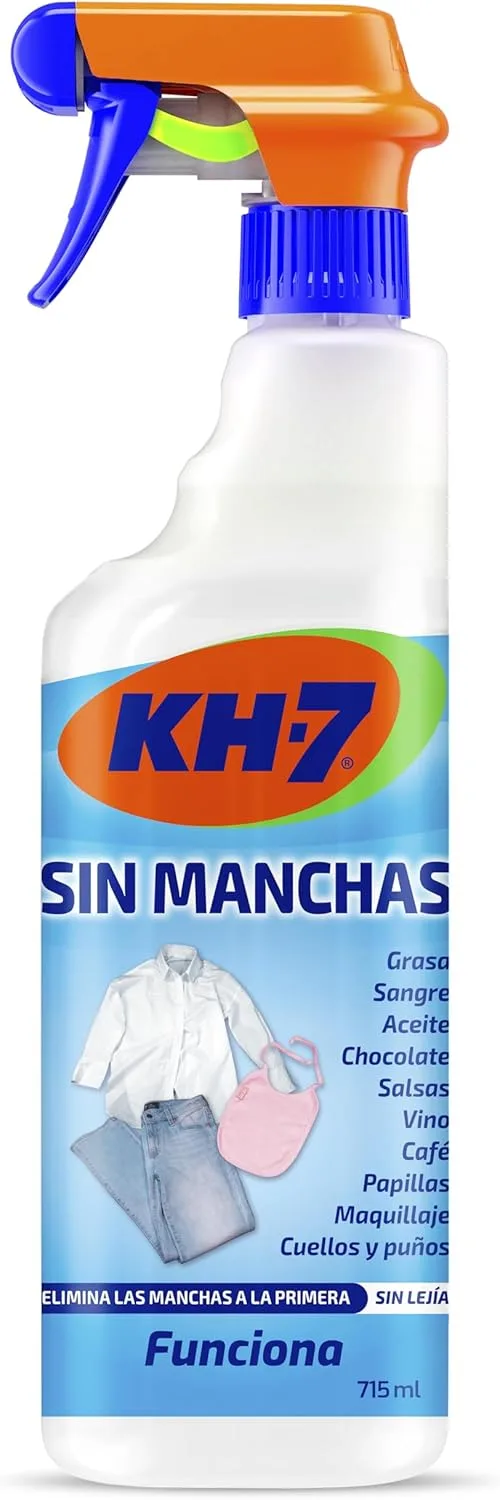 KH-7 ▫️ Sem Manchas | Removedor de manchas para roupa | Elimina todo o tipo de manchas | Vinho, chocolate, tomate, gordura, óleo, sangue, maquilhagem e muito mais | Pulverizador de 715 mL