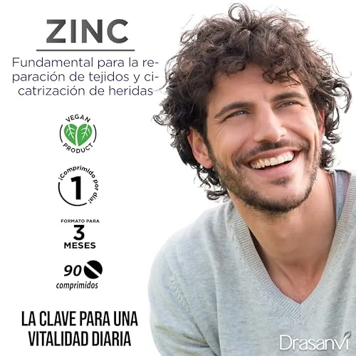 Drasanvi ▫️ Bisglicinato de zinco 550 mg em 90 comprimidos diários sem glúten 2