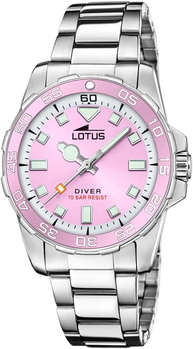 LOTUS ▫️ Relógio analógico para senhora em aço inoxidável 316 com banho de prata - Movimento Quartz - Cristal mineral de alta resistência - Resistente à água 10 ATM 18937/1 - Na moda