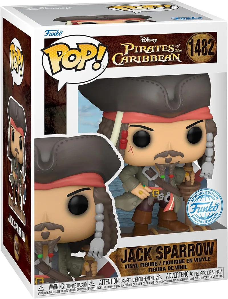 Funko ▫️ Pop! Filmes: Piratas das Caraíbas - Jack Sparrow - Figura de Vinil Colecionável - Ideia para presente - Mercadoria Oficial - Brinquedos para Crianças e Adultos - Figura de Modelo Colecionável