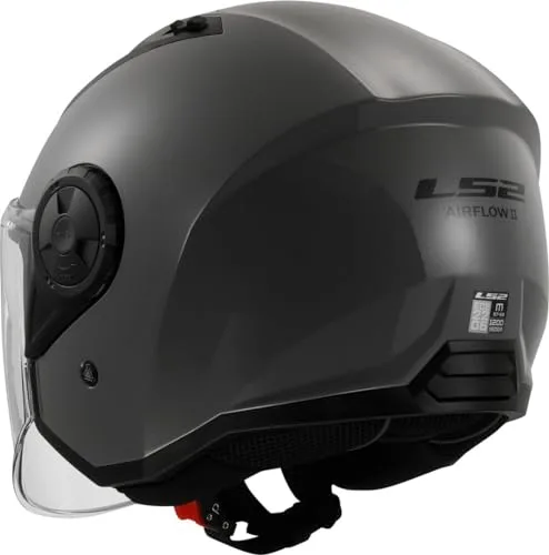 LS2 ▫️ Capacete de Moto Jet AIRFLOW II cinzento nardo, L 3
