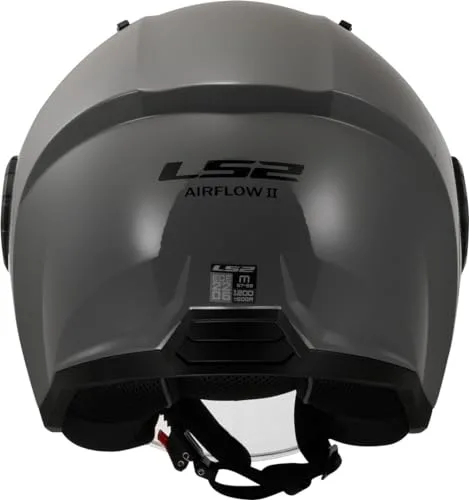 LS2 ▫️ Capacete de Moto Jet AIRFLOW II cinzento nardo, L 4