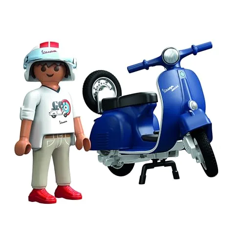 PLAYMOBIL ▫️ Cars 71622 Vespa 150 Sprint Veloce de 1969, Azul, modelo fiel para colecionadores e entusiastas, inclui acessórios versáteis e uma roda sobressalente amovível 6