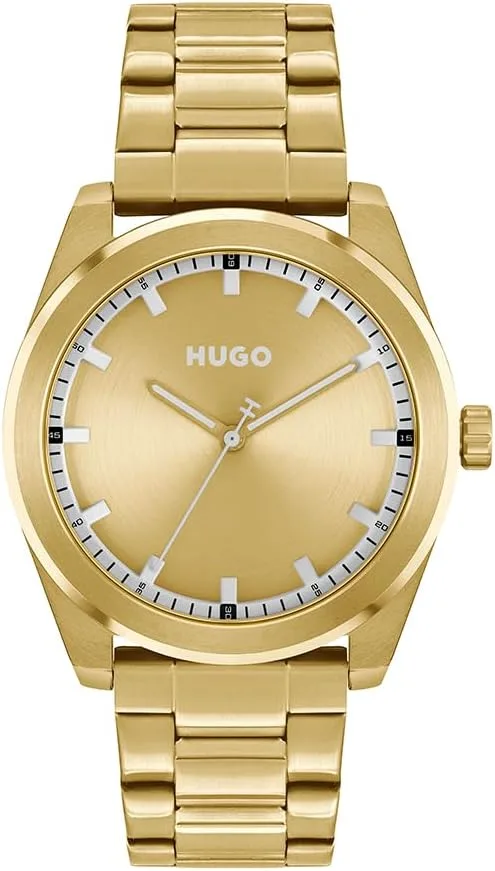HUGO ▫️ Relógio analógico de quartzo para homem, coleção #Bright Collection, com bracelete em aço inoxidável