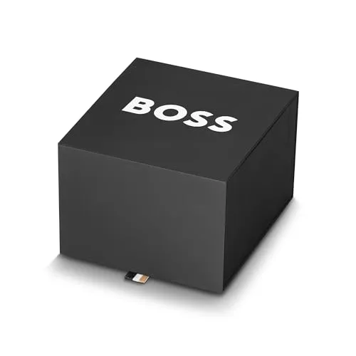 BOSS ▫️ Relógio de movimento de quartzo com dois ponteiros para mulher, da coleção Lucy, com bracelete em aço inoxidável ou em pele e caixa retangular 6