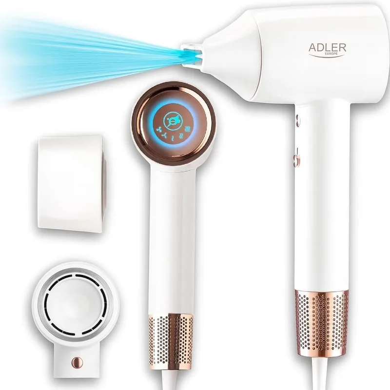 Adlereurope ▫️ Secador de cabelo ADLER SUPERSPEED, motor sem escovas e ecrã LED