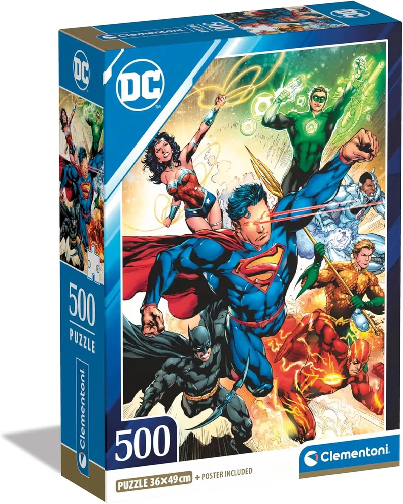 Clementoni ▫️ Puzzle - DC Comics Justice Leaugue Core - Puzzle de 500 peças para adultos, Puzzles para adultos, Entretenimento, 35531