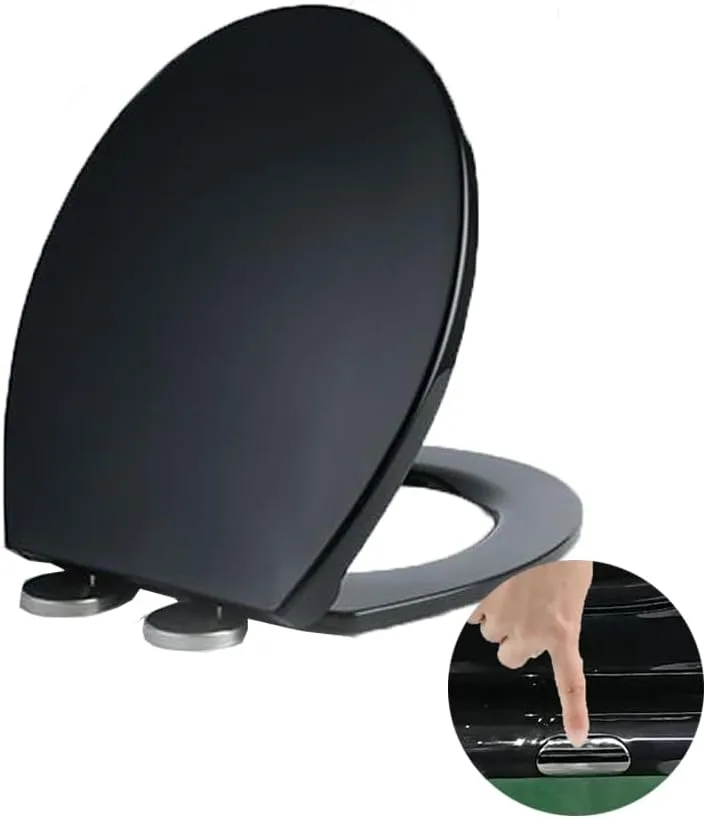 Vivo Technologies ▫️ Assento de sanita de fecho suave, assento de sanita de fecho suave com libertação rápida para uma limpeza fácil, assentos de sanita standard em forma de O, fecho superior simples, assento de sanita com