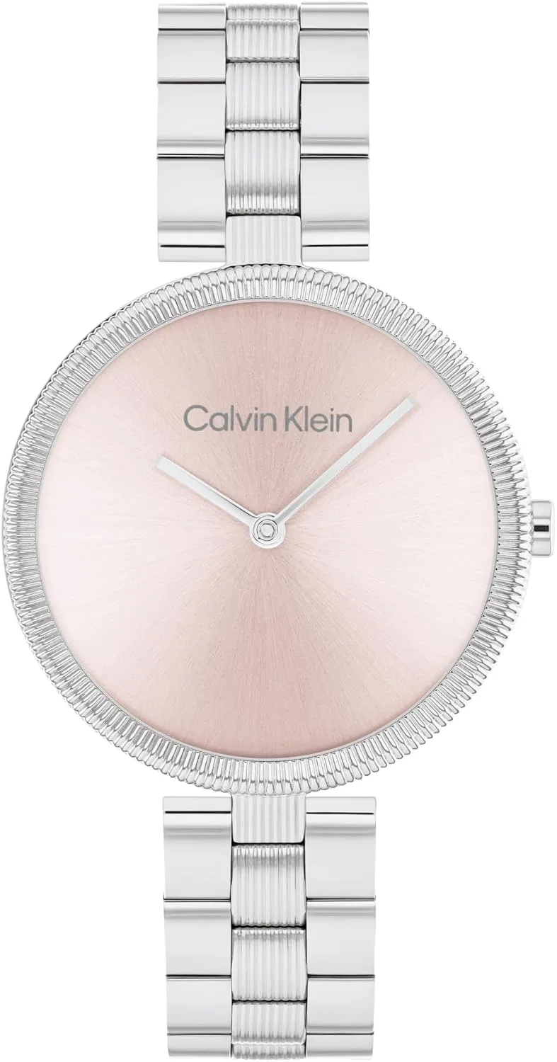 Calvin Klein ▫️ Relógio analógico para mulher da coleção Gleam, com bracelete em pele