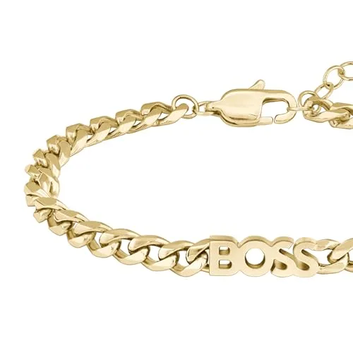 BOSS ▫️ Jewelry: Colar ou pulseira para mulher da coleção KASSY FOR HER, em aço inoxidável com banho iônico em ouro amarelo 2