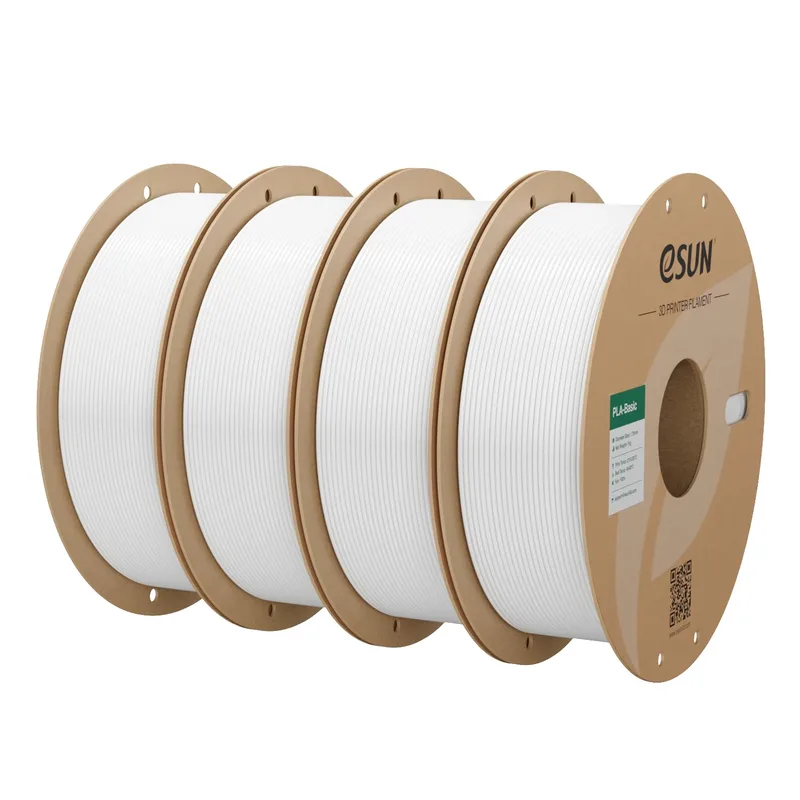eSUN ▫️ Filamento PLA 1.75mm, Filamento PLA Básico Precisão Dimensional +/- 0.05mm, 1KG por Bobina, 4 Bobinas de Filamento para Impressoras 3D, Branco Frio*4