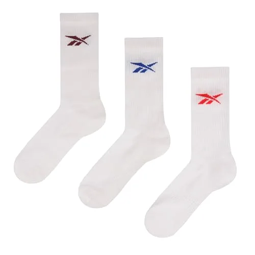 Reebok ▫️ Meias Sports Essentials Crew unissexo para adulto (Conjunto de 3) 3