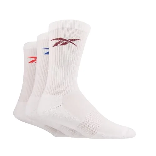 Reebok ▫️ Meias Sports Essentials Crew unissexo para adulto (Conjunto de 3) 4