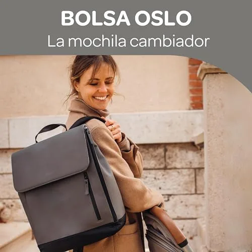 Béaba ▫️ Mochila-mudador para bebé, Mochila, Impermeável, 11 bolsos, Mochila-mudador para bebé, Borracha reciclada, Respirável, Alças e parte traseira almofadadas, Bolso isotérmico, PC 17 polegadas, 19 L, Oslo Bag 2