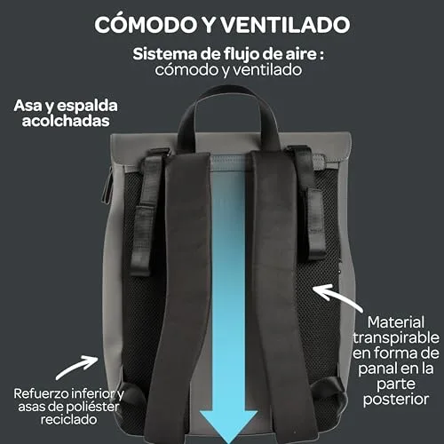 Béaba ▫️ Mochila-mudador para bebé, Mochila, Impermeável, 11 bolsos, Mochila-mudador para bebé, Borracha reciclada, Respirável, Alças e parte traseira almofadadas, Bolso isotérmico, PC 17 polegadas, 19 L, Oslo Bag 7
