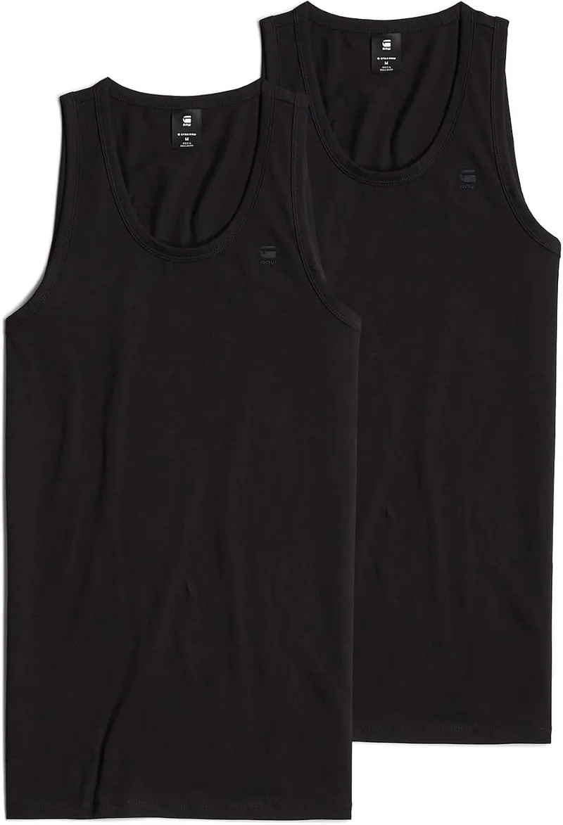 G-STAR ▫️ Base Tank Top - Conjunto de 2 camisolas interiores para homem (Conjunto de 2)