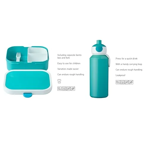 Mepal ▫️ Conjunto de Almoço Campus - Lancheira para Crianças com Garrafa Pop-up e Lancheira - Conjunto de Almoço para a Escola ou para Levar - Sem BPA - 400 ml + 750 ml - Paw Patrol Pups 2