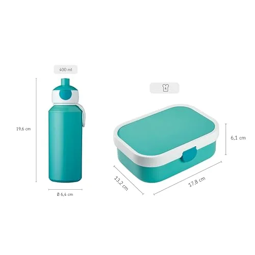 Mepal ▫️ Conjunto de Almoço Campus - Lancheira para Crianças com Garrafa Pop-up e Lancheira - Conjunto de Almoço para a Escola ou para Levar - Sem BPA - 400 ml + 750 ml - Paw Patrol Pups 3