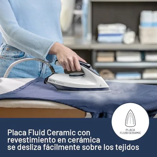Imetec ▫️ Rapidvapor Plus - Ferro de engomar a vapor, pronto a usar em 1 minuto, depósito de 1,2 L, sola com revestimento Fluid Ceramic, jato de vapor de 300 g, pressão de bombeamento de 5,5 bar 3