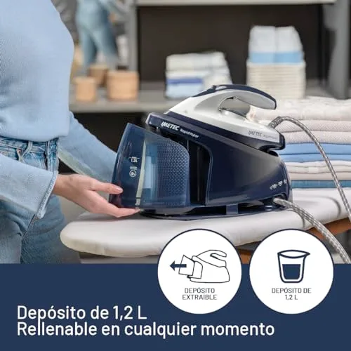Imetec ▫️ Rapidvapor Plus - Ferro de engomar a vapor, pronto a usar em 1 minuto, depósito de 1,2 L, sola com revestimento Fluid Ceramic, jato de vapor de 300 g, pressão de bombeamento de 5,5 bar 5