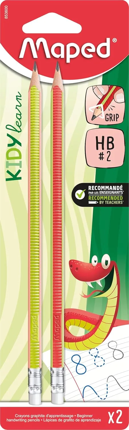 Maped ▫️ Lápis de aprendizagem de grafite x2 Blister - Ideal para crianças - Cores naturais - Melhora a escrita -