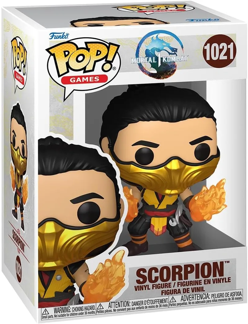 Funko ▫️ Pop! Games: MK1 - Scorpion - Série de jogos Mortal Kombat - Figura de vinil colecionável - Ideia para presente - Produto oficial - Brinquedos para crianças e adultos - Fãs de videojogos