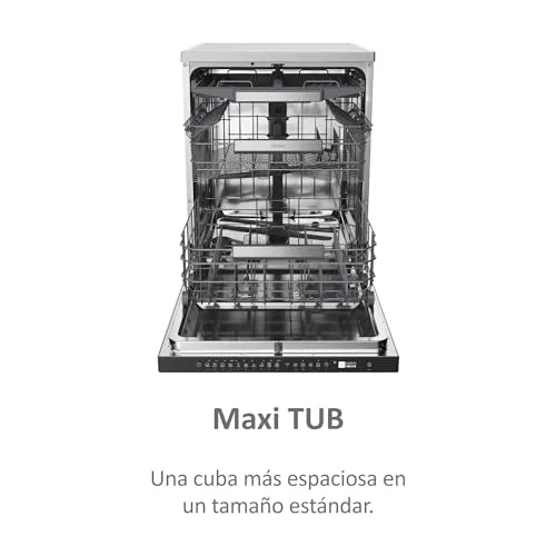 Haier ▫️ I-Pro Shine Série 3 XF 5C4M1X Máquina de lavar louça independente de 60 cm, motor inverter, 15 talheres, terceiro tabuleiro, 8 ciclos, Wi-Fi, Maxi Tub, bloqueio infantil, abertura automática, 44 dB, aço inoxidável 5