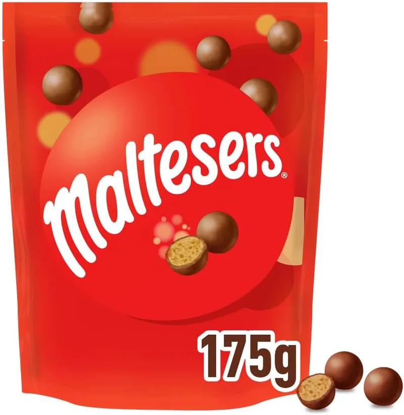 Mars ▫️ Maltesers Snack: Bolinhas de Leite Malteado revestidas com Chocolate de Leite, 175 g