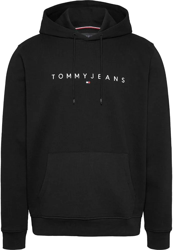 Tommy Jeans ▫️ Camisola com capuz para homem com logótipo linear