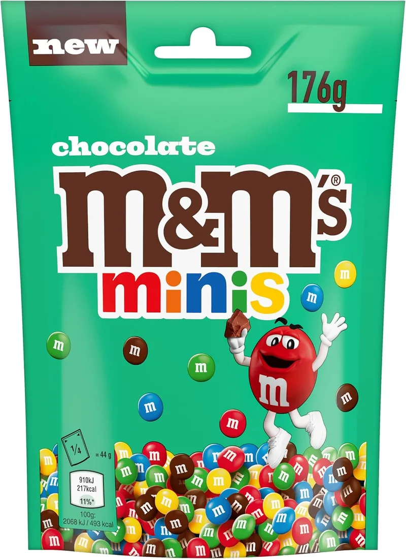 M&M's ▫️ Minis Bolinhas de Chocolate de Leite Coloridas - Snack 176 g