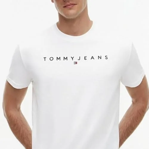 Tommy Jeans ▫️ Camiseta de manga curta para homem com logótipo linear, em algodão 4