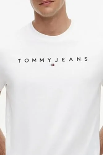 Tommy Jeans ▫️ Camiseta de manga curta para homem com logótipo linear, em algodão 6