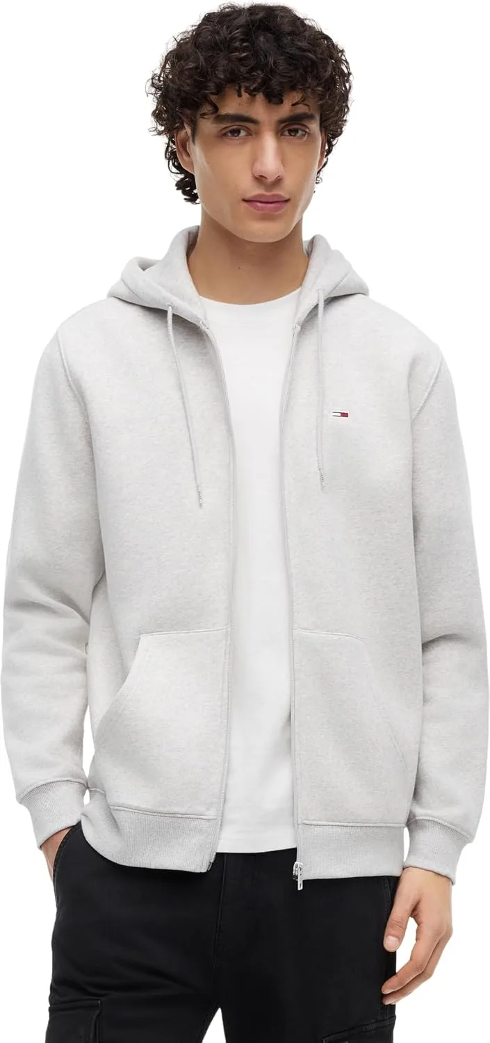 Tommy Jeans ▫️ Camisola com capuz e fecho de correr para homem «Flag Zip Thru»