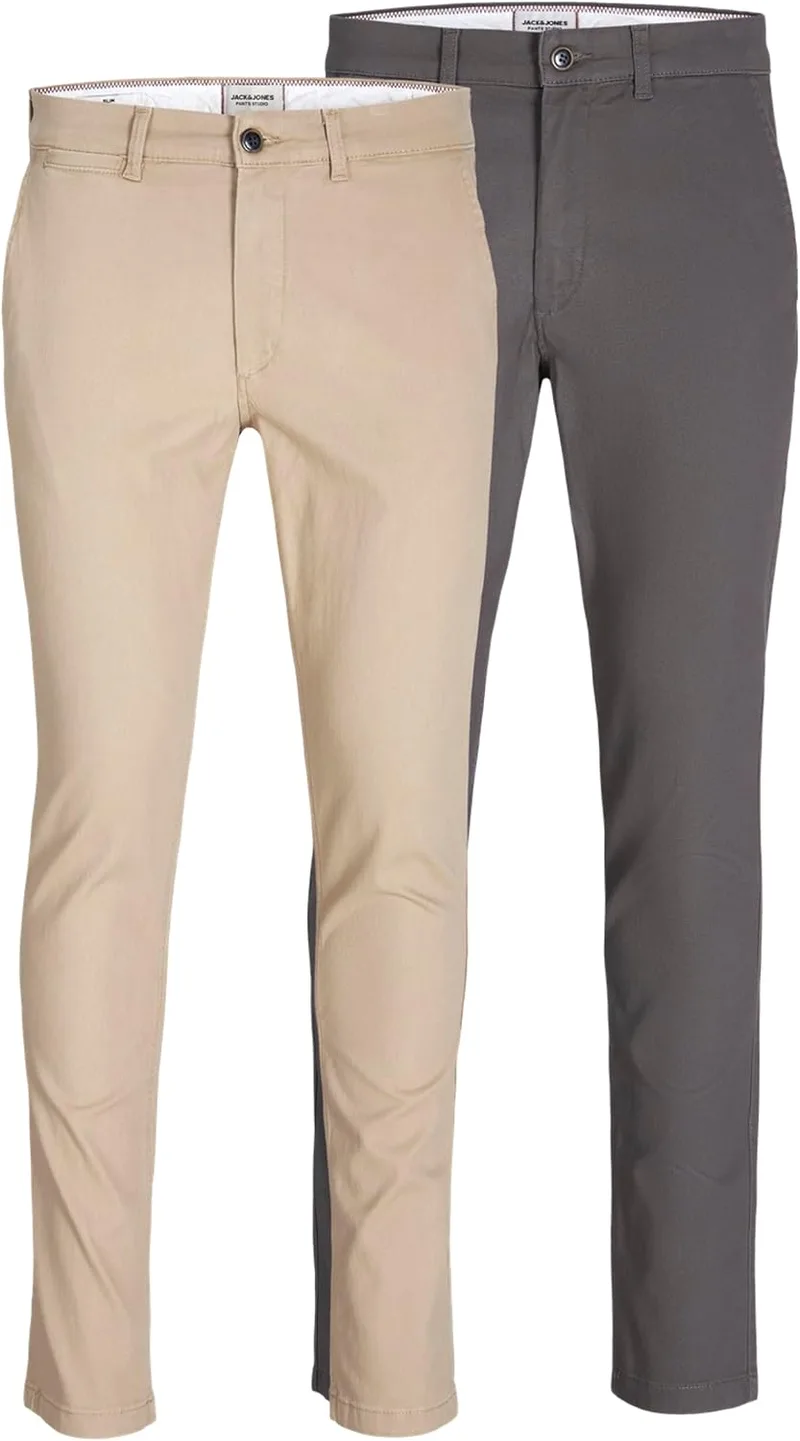 JACK & JONES ▫️ Calças Chino, Conjunto de 2, Calças Chino de corte justo