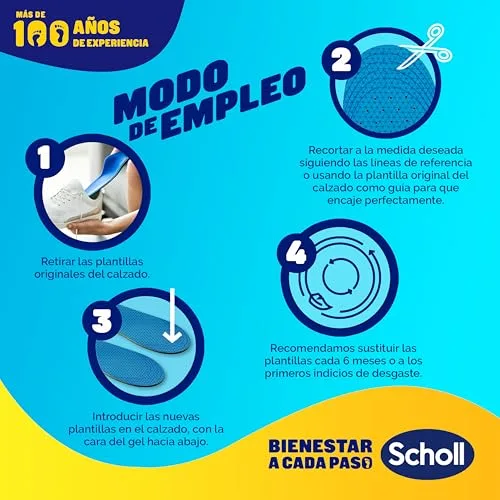 Dr. Scholl's ▫️ Scholl GelActiv para uso diário – Palmilhas de gel com espuma viscoelástica para homem – Antifatiga, amortecimento avançado, espuma viscoelástica e GelWave, compatíveis com todo o tipo de botas ou sapatilhas, tamanhos 40-46,5 6