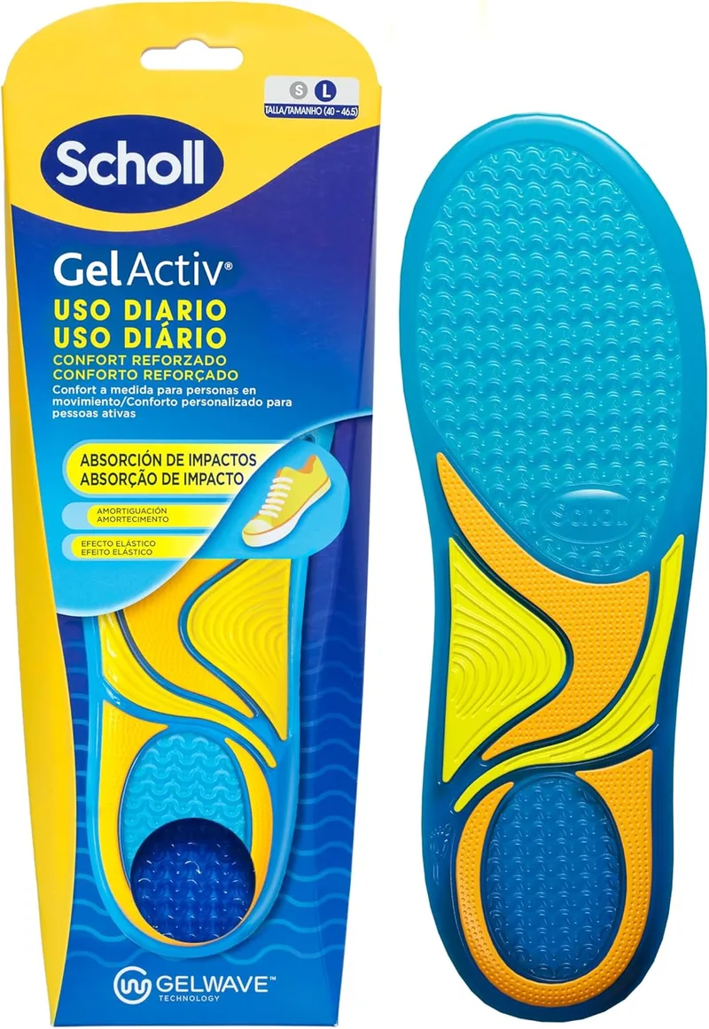 Dr. Scholl's ▫️ Scholl GelActiv Daily Use Gel Insoles with Memory Foam for Men-Anti-Fatigue, Advanced Cushioning, Viscoelastic Foam and GelWave, Compatible with all types of Boots or Sneakers, Size 40-46.5