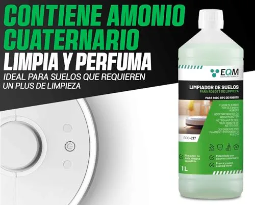 EQM SOLUCIONES QUIMICAS ▫️ EQM-ECO-217 - Produto de limpeza para pisos para robôs de limpeza de pisos, 1 L - Aroma floral 4
