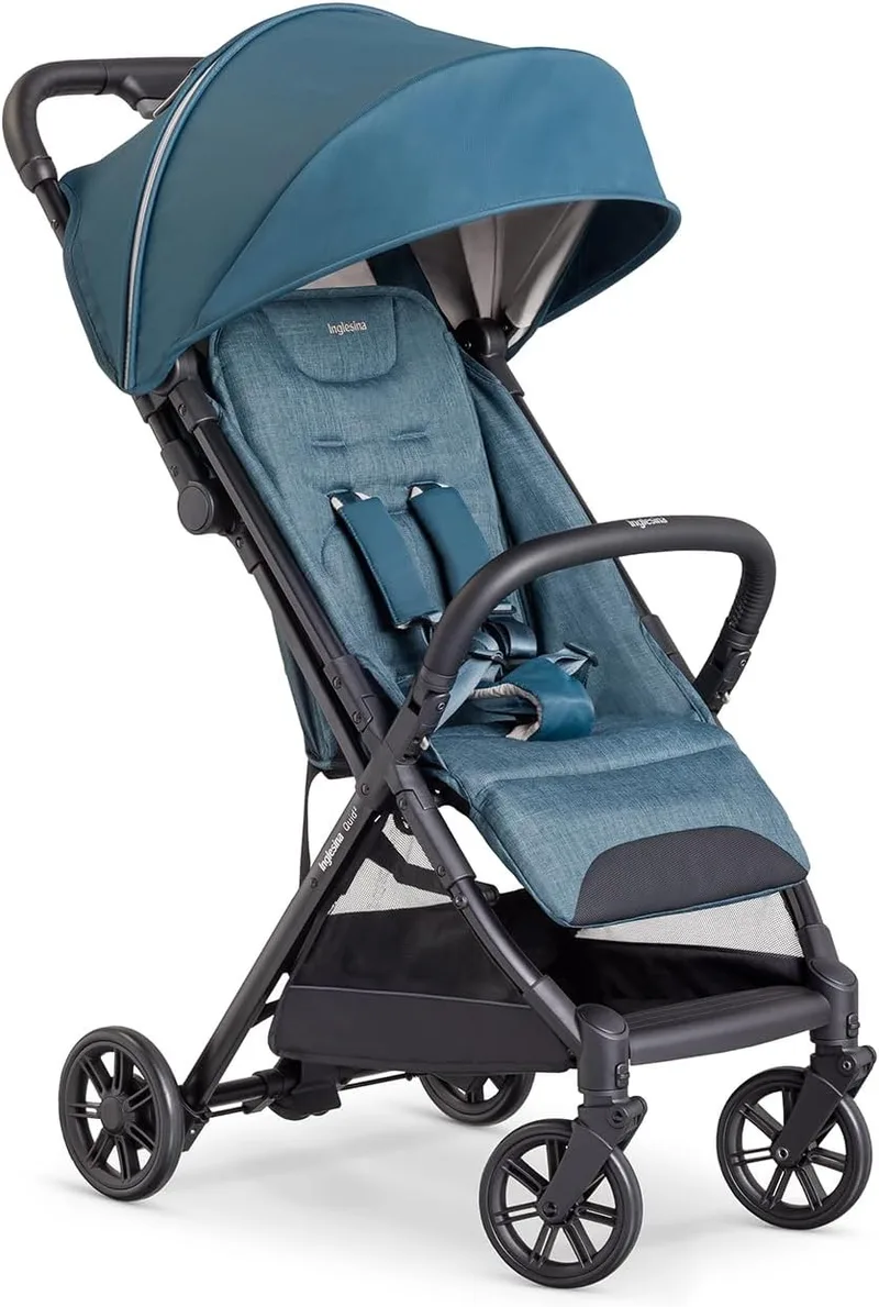 Inglesina ▫️ Cadeira de passeio leve Quid², até 22 kg, compacta e leve, ideal para viajar de avião, manta azul