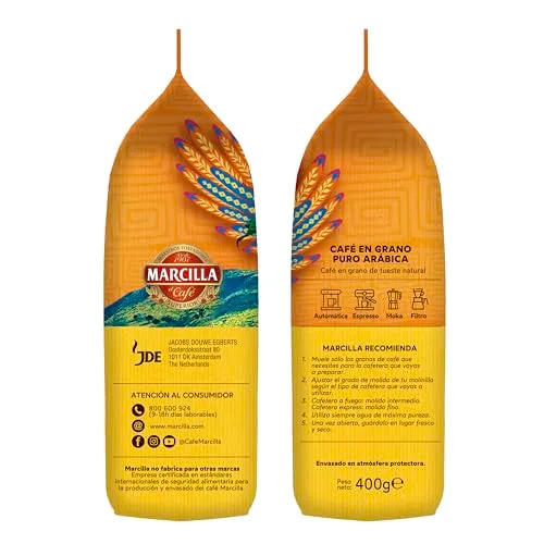 Marcilla ▫️ Puro Arábica Café em Grão da América do Sul 100% Arábica | 400 g 2