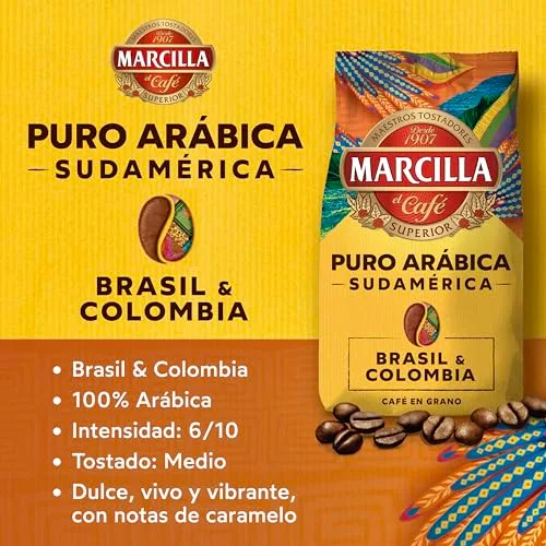 Marcilla ▫️ Puro Arábica Café em Grão da América do Sul 100% Arábica | 400 g 5